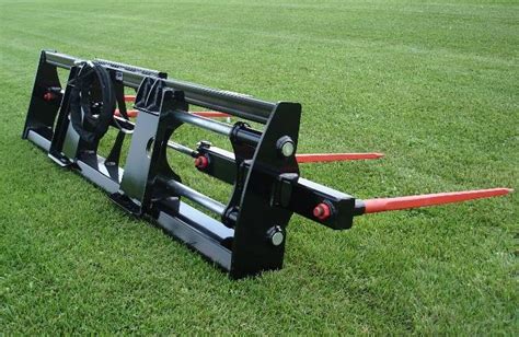 double round bale fork for skid steer|used skid steer hay spear.